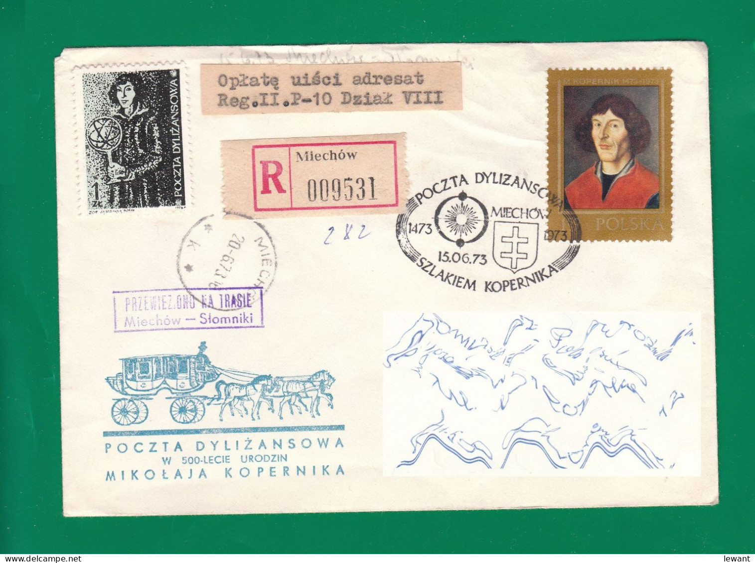 1973 Nicolaus Copernicus - Stagecoach Mail_ZIE_31_MIECHOW - Briefe U. Dokumente