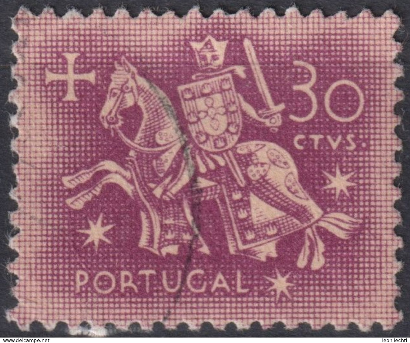 1955 Portugal ° Mi:PT 847, Sn:PT 763A, Yt:PT 776A, Knight On Horseback (from The Seal Of King Dinis) - Gebraucht