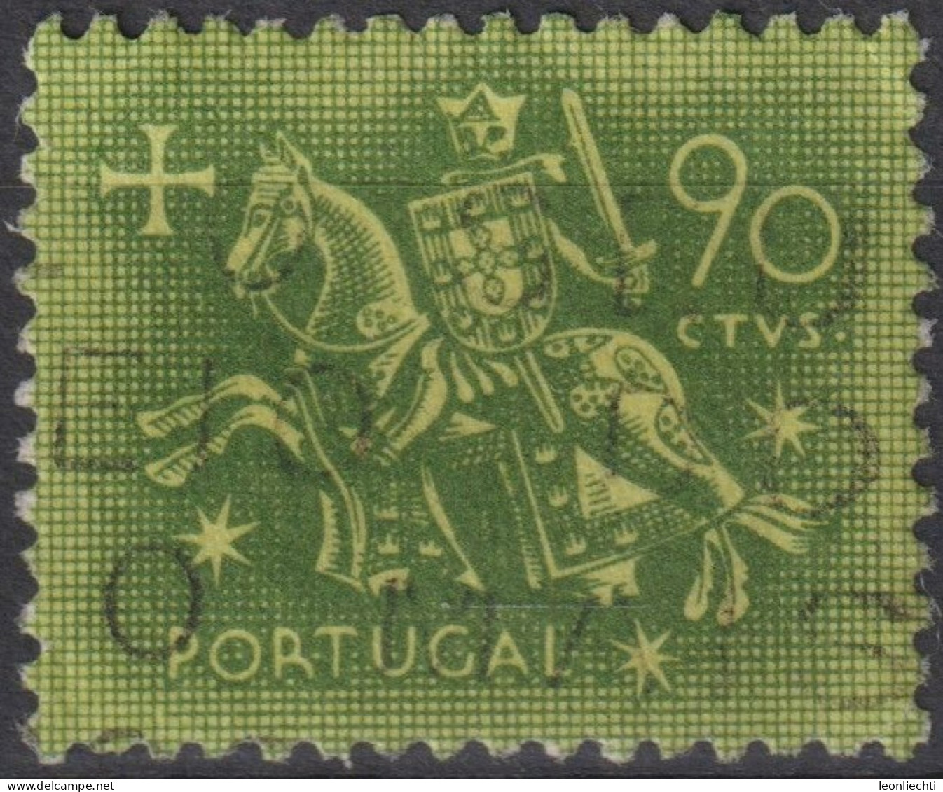 1953 Portugal ° Mi:PT 796, Sn:PT 765, Yt:PT 778, Knight On Horseback (from The Seal Of King Dinis) - Oblitérés