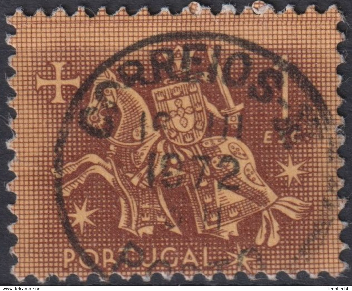 1953 Portugal ° Mi:PT 797, Sn:PT 766, Yt:PT 779, Knight On Horseback (from The Seal Of King Dinis) - Gebruikt