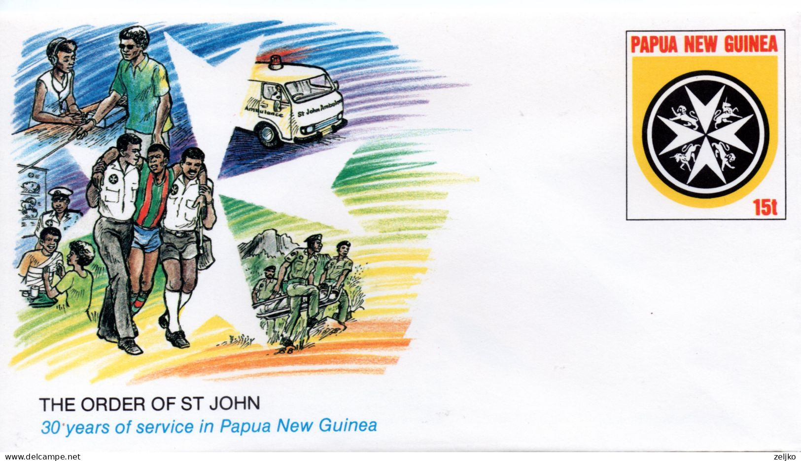 Papua New Guinea, Stationery, The Order Of St. John, 30 Years In Papua New Guinea - Papouasie-Nouvelle-Guinée