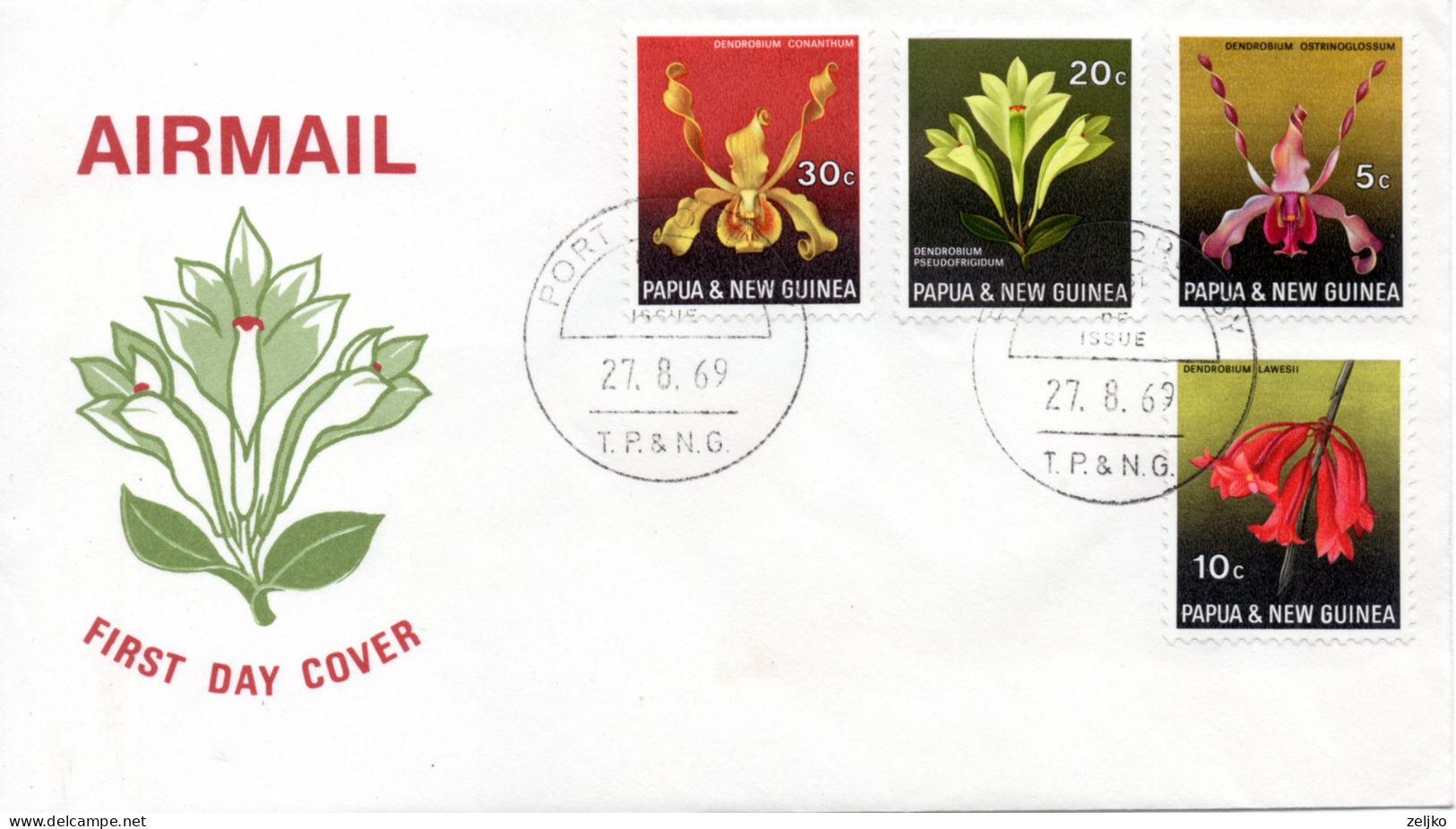 Papua New Guinea, FDC, 1969, Flora, Flowers - Papouasie-Nouvelle-Guinée