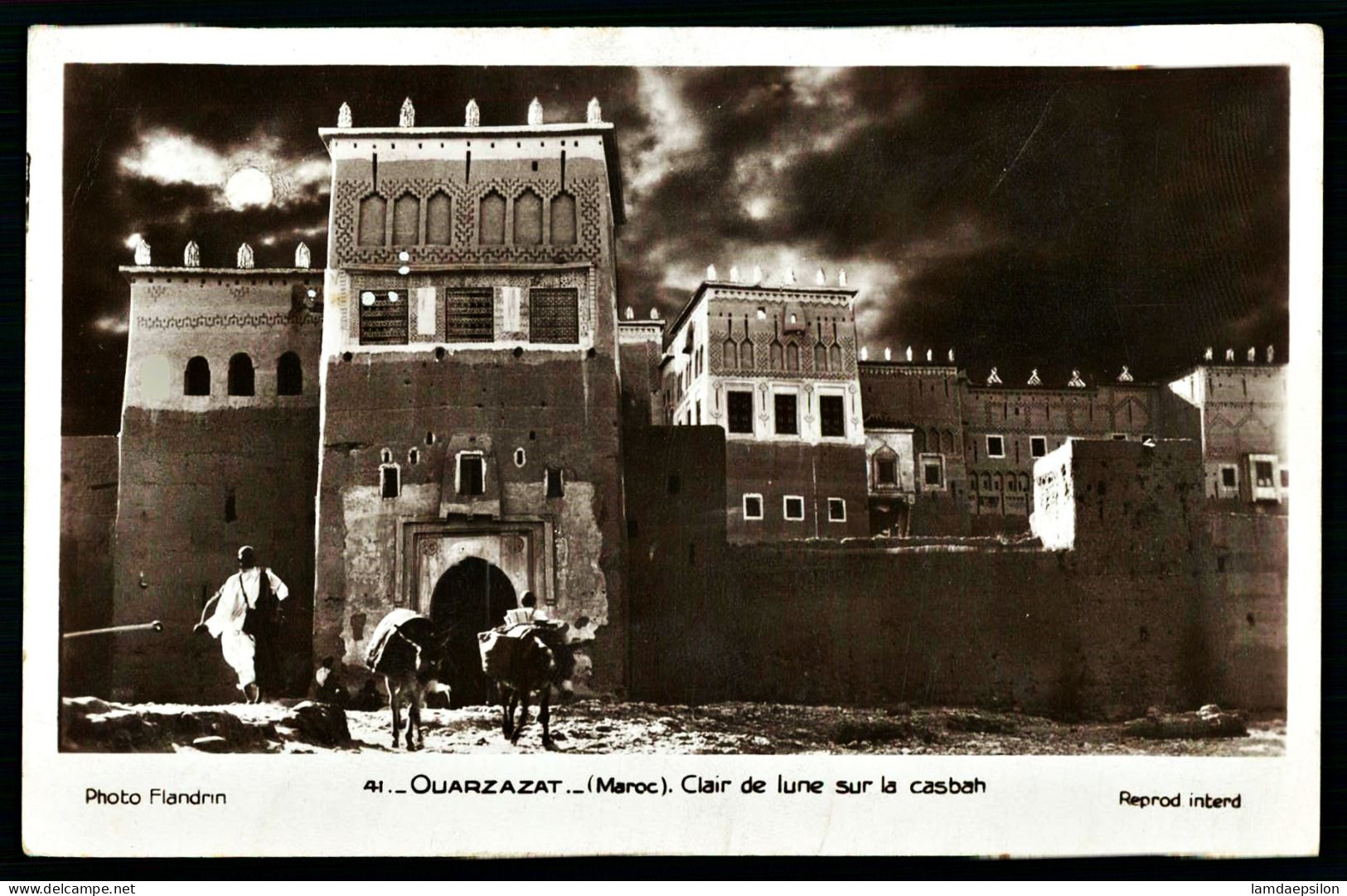 A67  MAROC CPA OUARZAZATE - CLAIR DE LUNE SUR LA CASBAH - Collezioni E Lotti