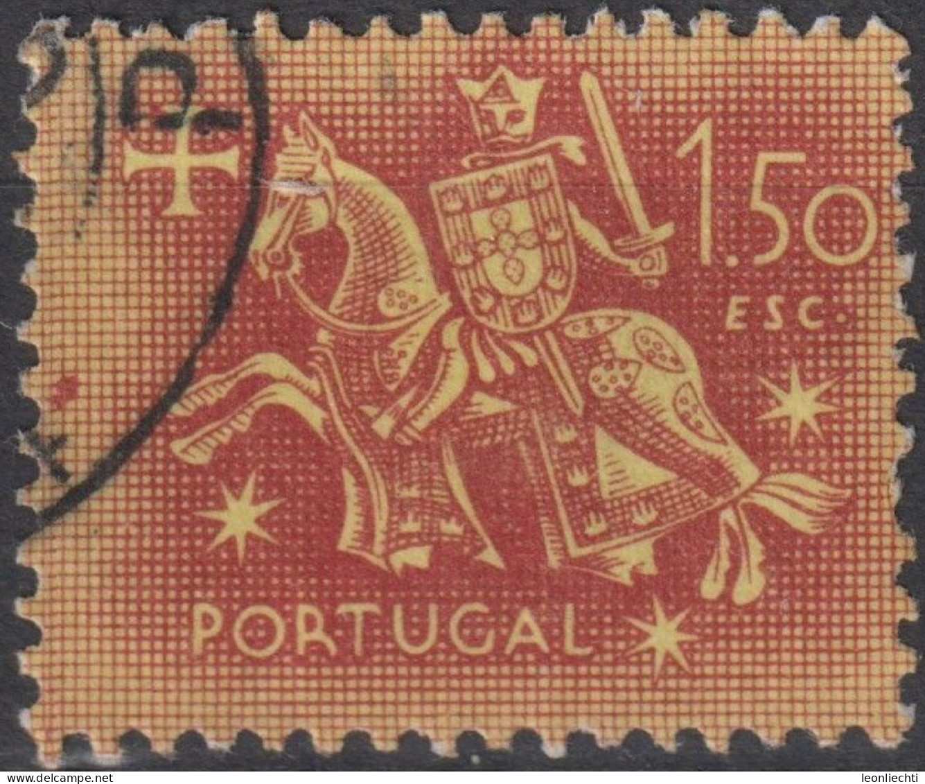 1953 Portugal ° Mi:PT 799, Sn:PT 768, Yt:PT 781, Knight On Horseback (from The Seal Of King Dinis) - Gebruikt