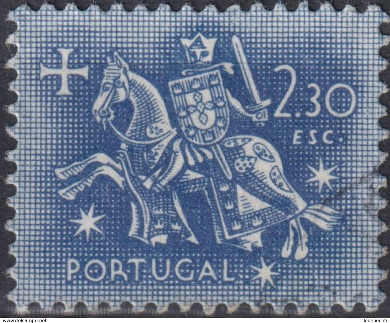 1953 Portugal ° Mi:PT 801, Sn:PT 770, Yt:PT 783, Knight On Horseback (from The Seal Of King Dinis) - Gebruikt