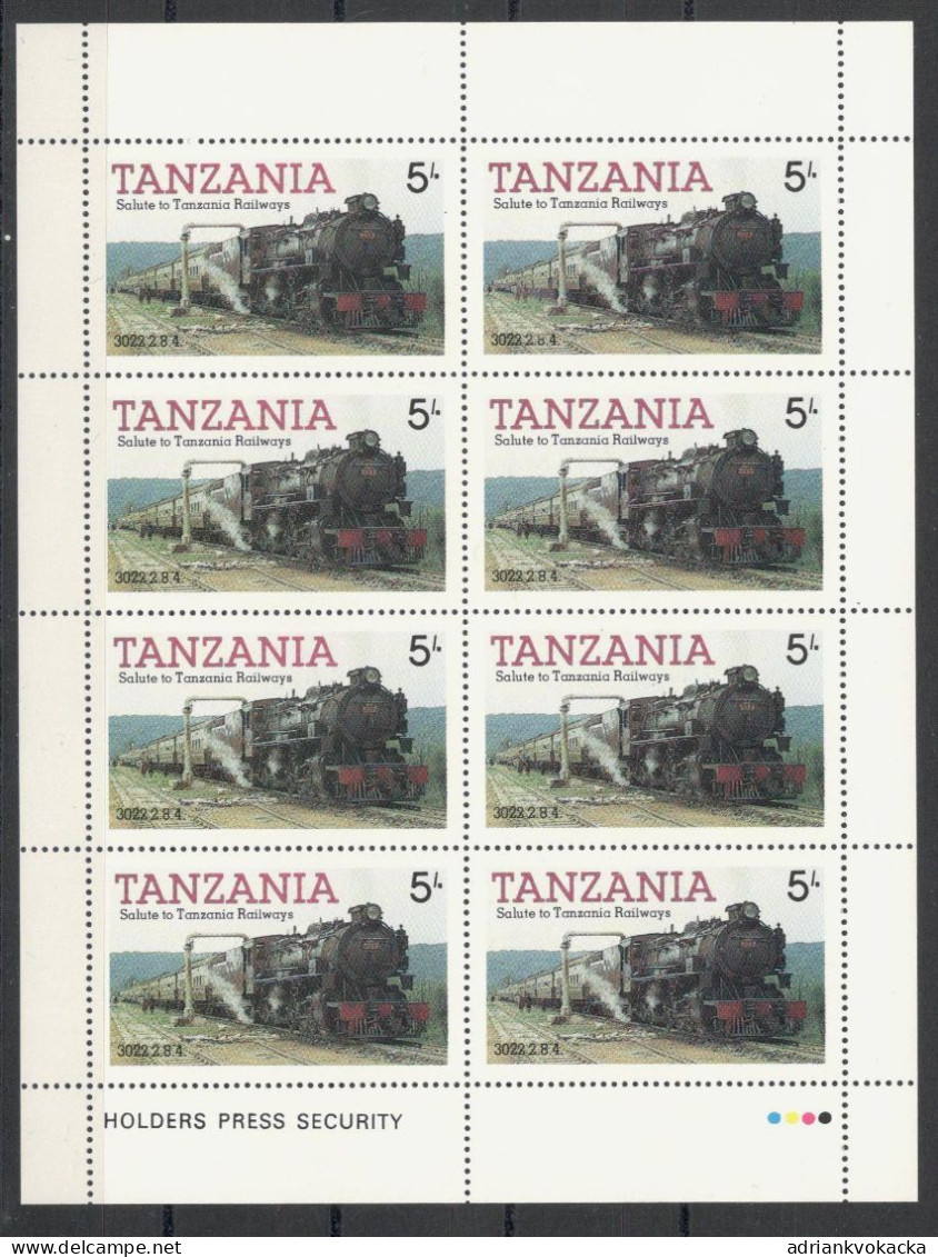 Tanzania - Locomotive, Blank Sheet Mi:TZ 268 (1985) - Tanzanie (1964-...)