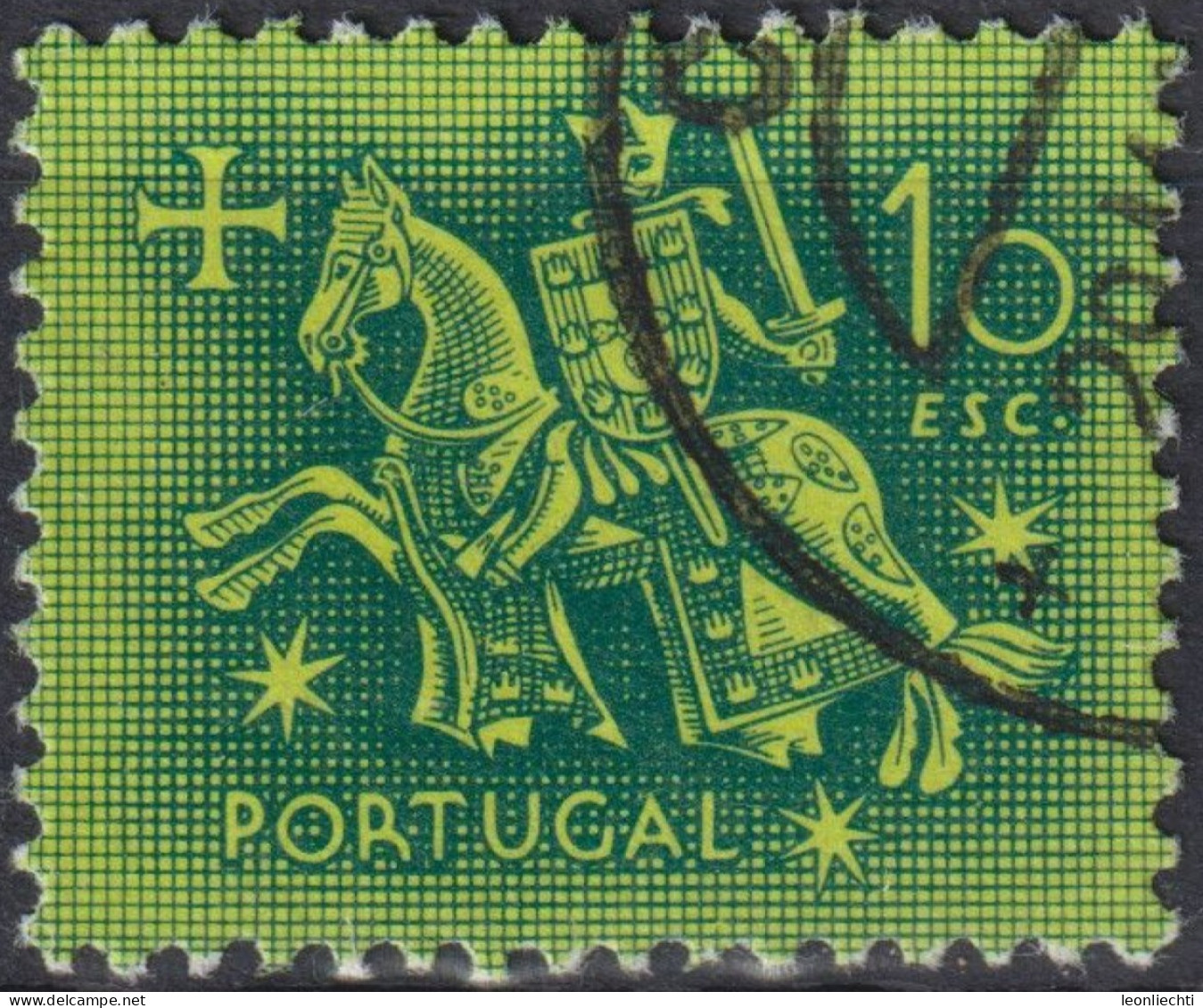 1953 Portugal ° Mi:PT 804, Sn:PT 773, Yt:PT 786, Knight On Horseback (from The Seal Of King Dinis) - Oblitérés