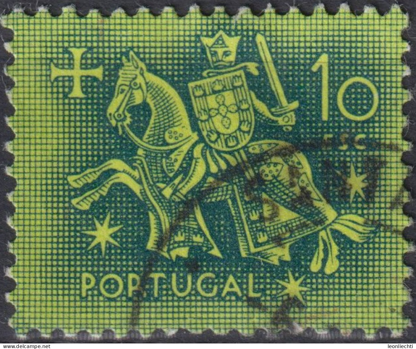 1953 Portugal ° Mi:PT 804, Sn:PT 773, Yt:PT 786, Knight On Horseback (from The Seal Of King Dinis) - Usado