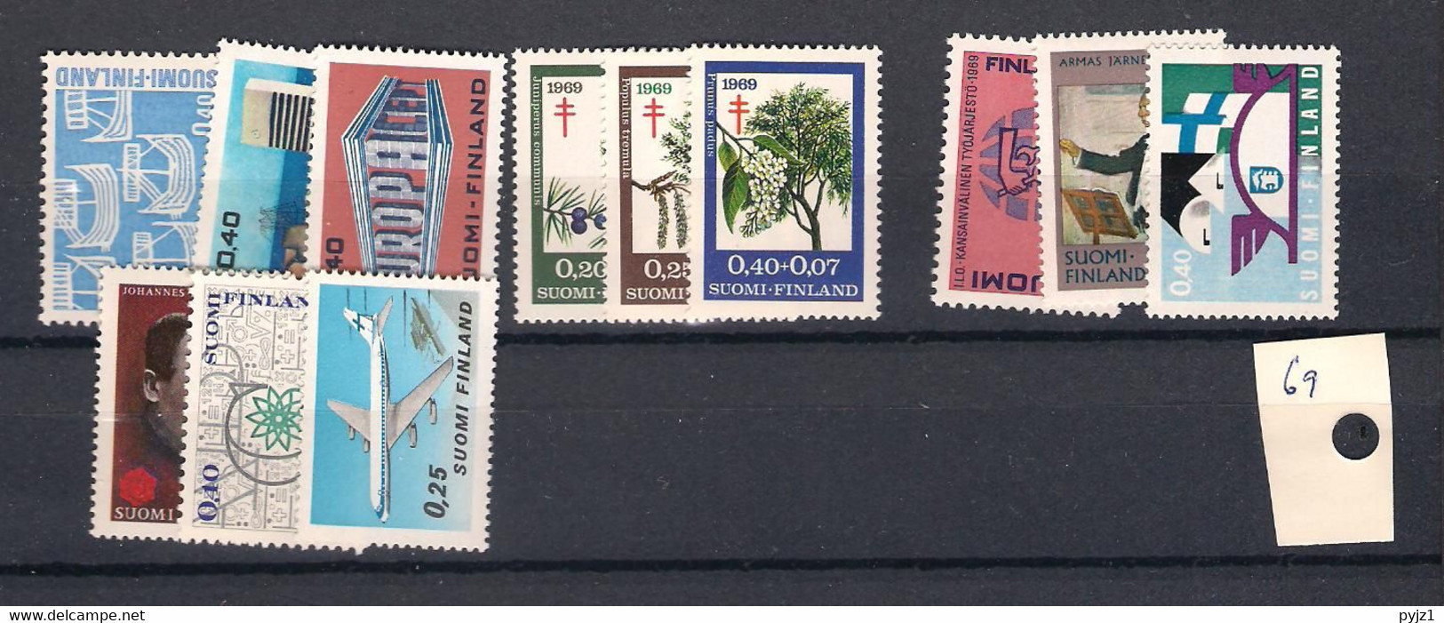 1969 MNH Finland, Year Complete According To Michel, Postfris** - Años Completos