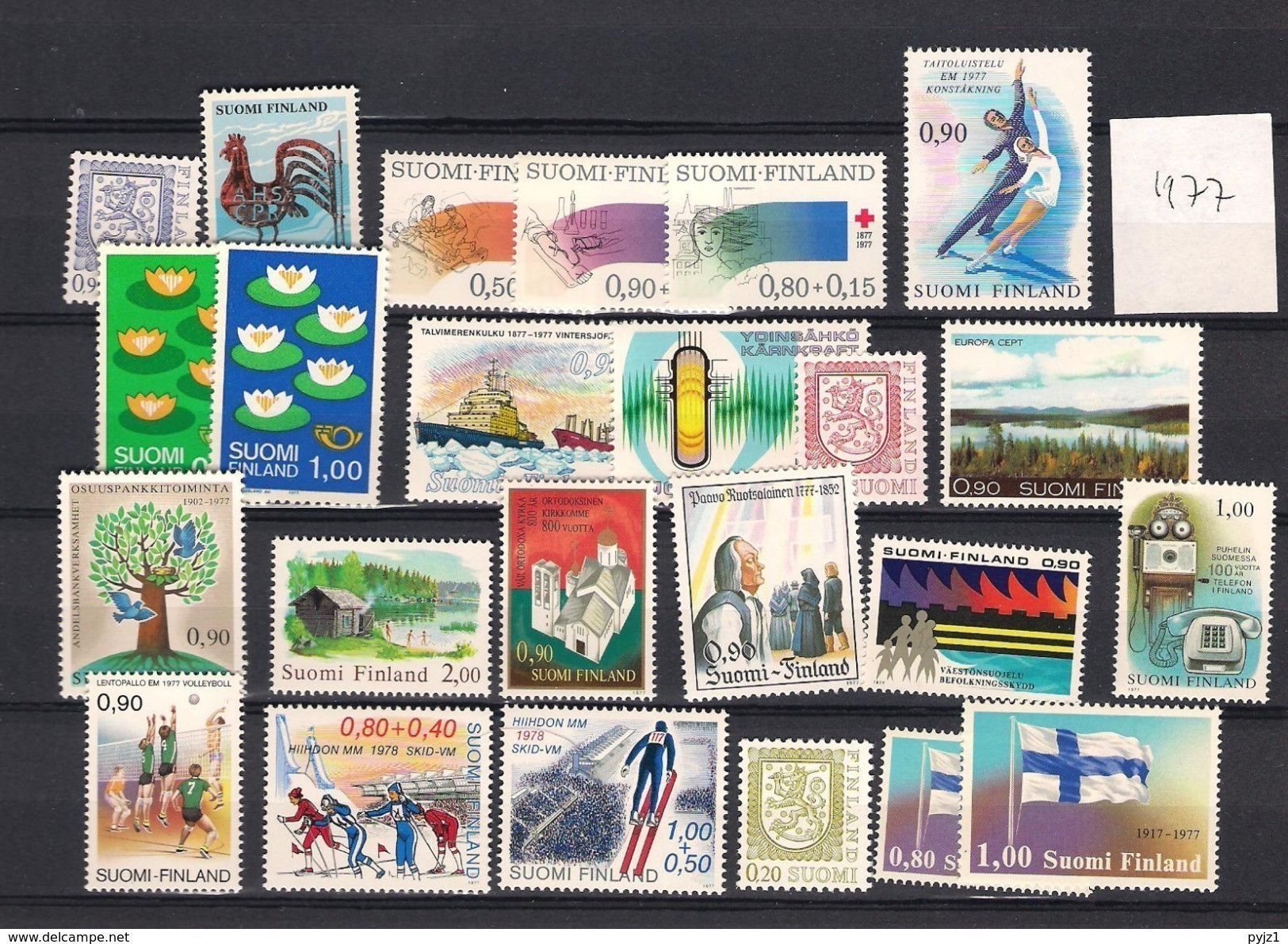 1977 MNH Finland, Year Complete According To Michel, Postfris - Full Years
