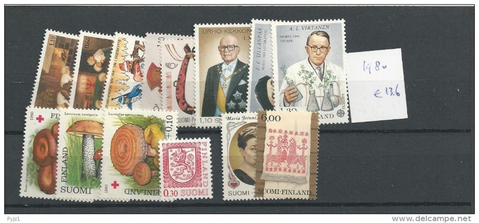 1980 MNH Finland, Finnland, Year Complete According To Michel, Postfris - Ganze Jahrgänge