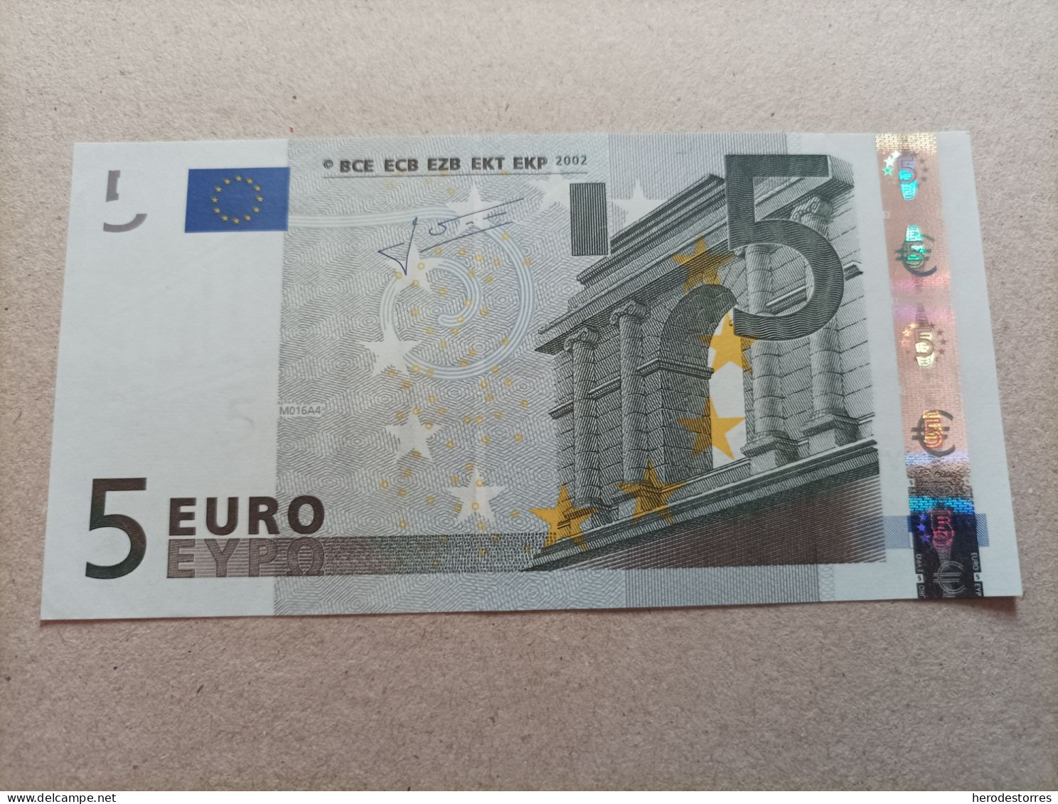 5 Euros De La Segunda Firma Trichet Plancha Ultima Plancha De Trichet M016A, V De España, UNC - 5 Euro