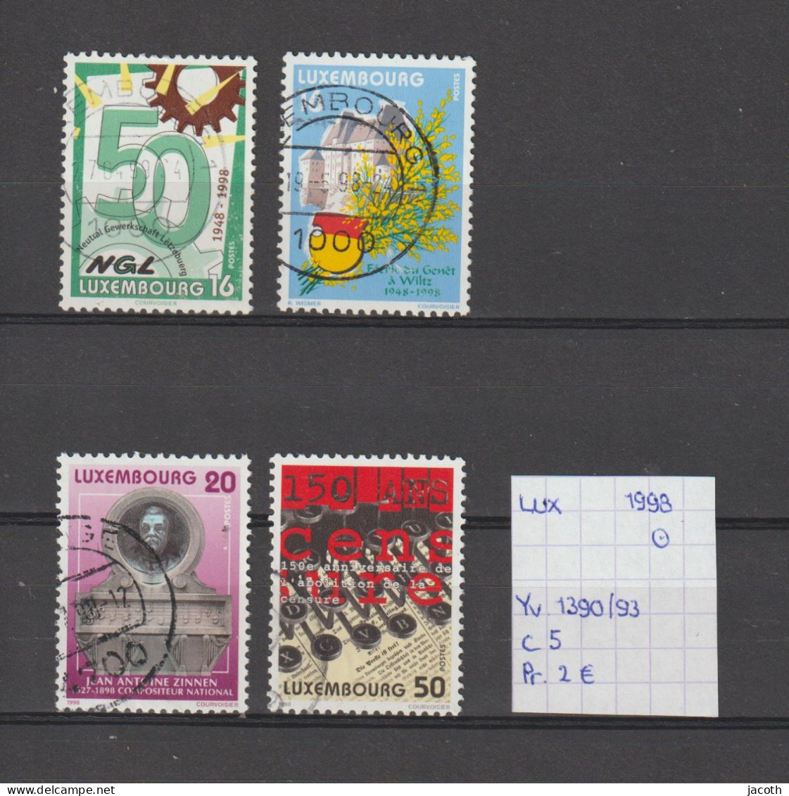 (TJ) Luxembourg 1998 - YT 1390/93 (gest./obl./used) - Gebruikt