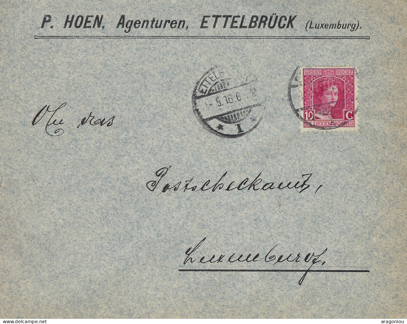 Luxembourg - Luxemburg - Lettre  1916  An Das Postscheckamt - Luxembourg - Cachet Ettelbruck - Cartas & Documentos