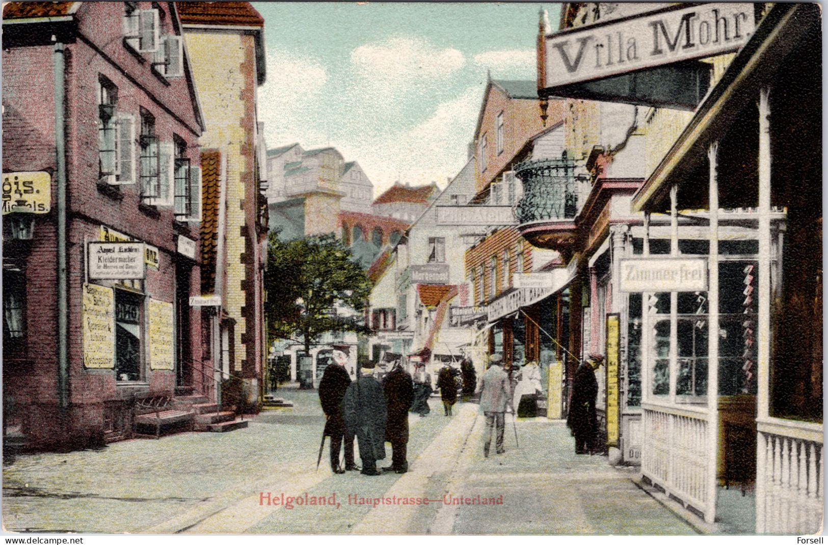 Helgoland , Hauptstrasse Unterland (Stempel: Wilhelmshaven 1912) - Helgoland