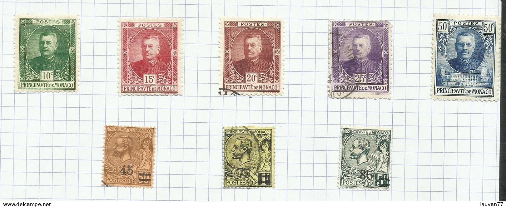 Monaco N°65 à 72 Cote 7.05€ - Used Stamps