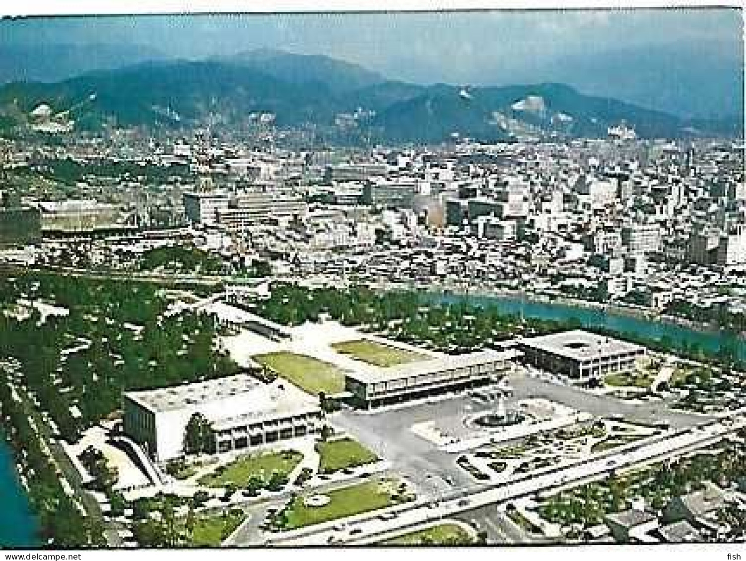 Japon & Marcofilia, Aero View Of Peace Park, Hiroshima, DDR Berlin To Bielefeld 1990 (777876) - Hiroshima