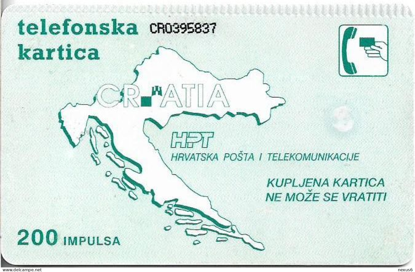 Croatia - HPT - Ivan Lacković, Gem1A Symmetr. Black, Transp. Moreno 18mm, 08.1992, 200Units, 21.338ex, Used (check Descr - Kroatien