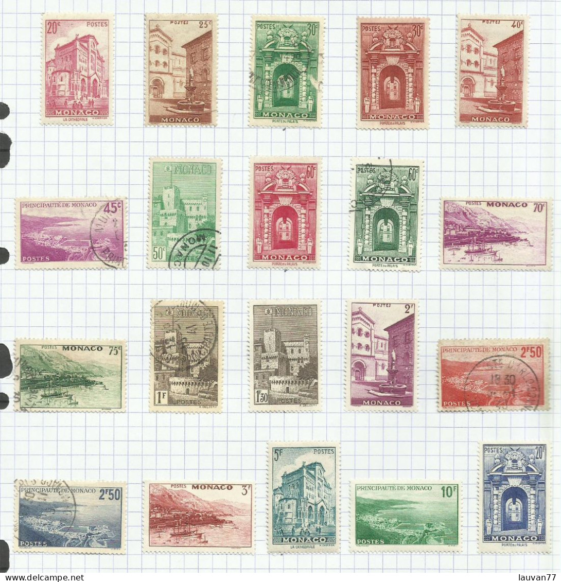 Monaco N°169 à 183 Cote 36.20€ - Used Stamps