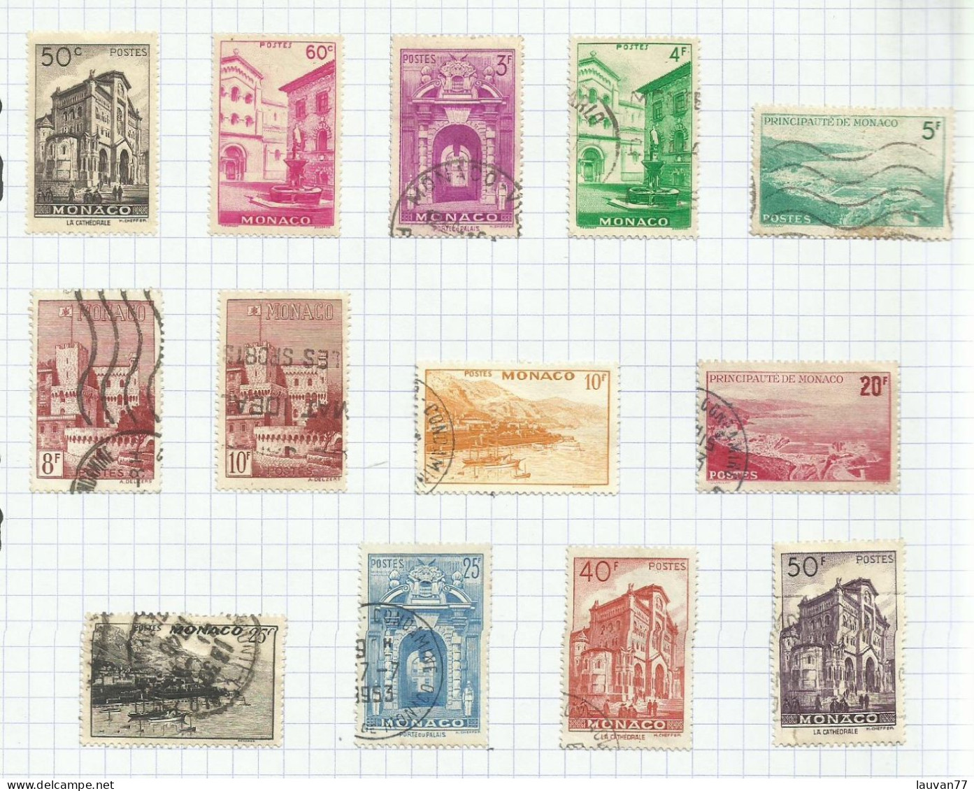 Monaco N°307 à 313C Cote 52€ - Used Stamps