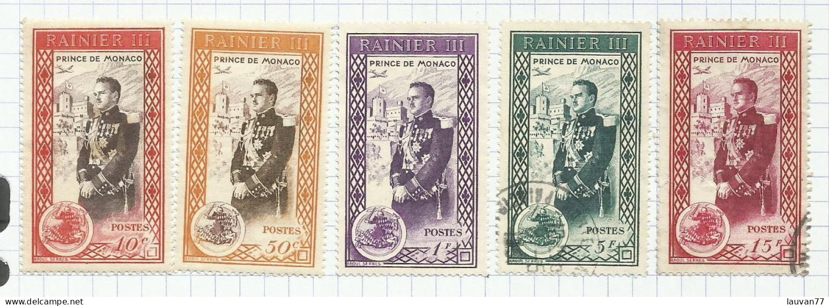 Monaco N°338 à 342 Cote 9.60€ - Used Stamps