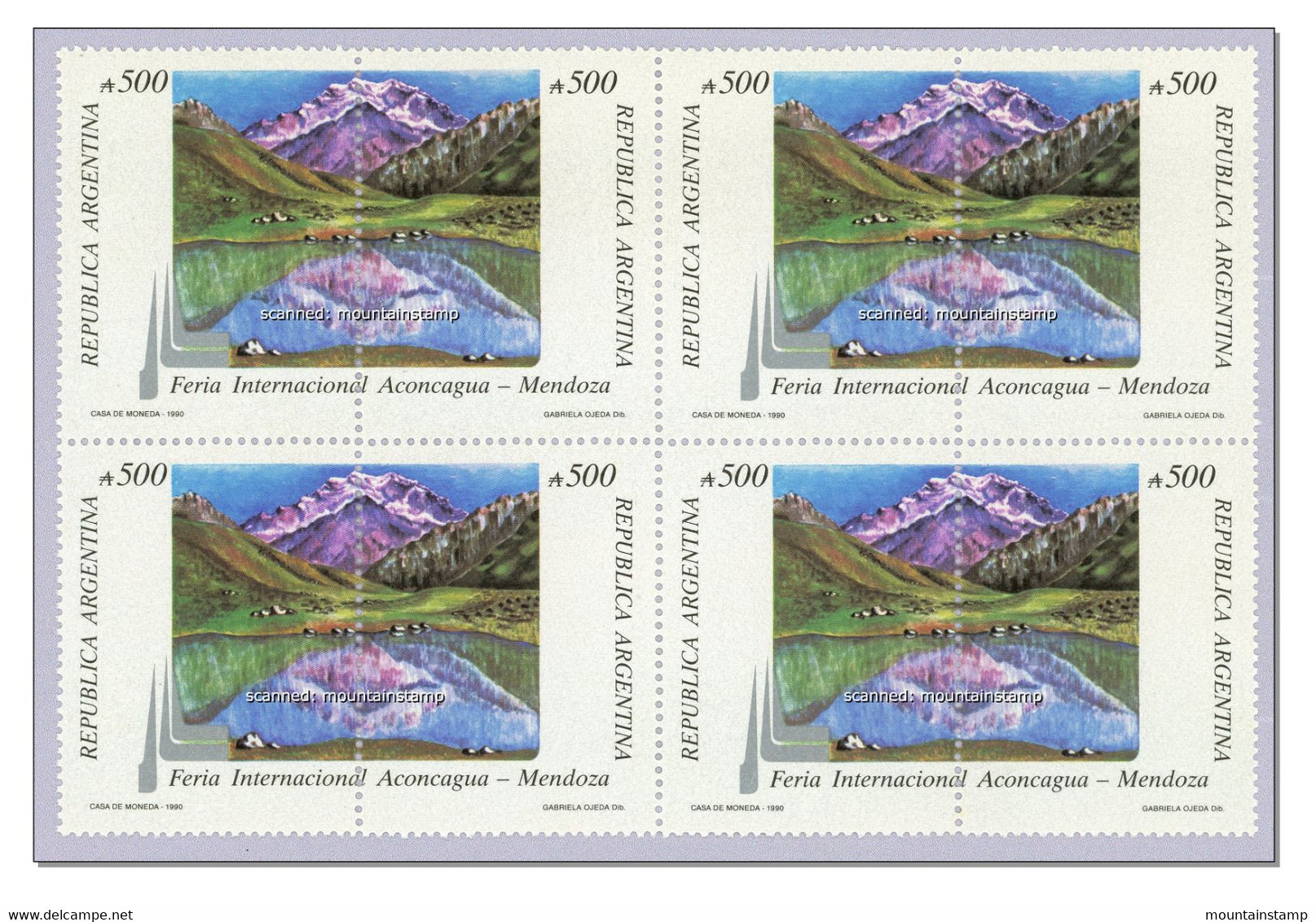 Argentina 1990 Aconcagua 6961m Mountains Berge Montagnes MNH ** Block Of Four - Neufs