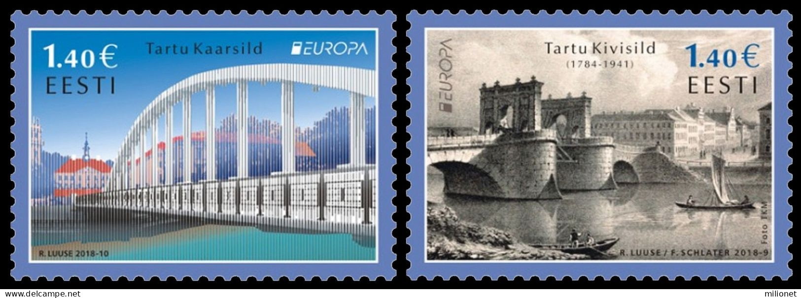 SALE!!! ESTONIA ESTONIE ESTLAND 2018 EUROPA CEPT BRIDGES 2 Stamps MNH ** - 2018