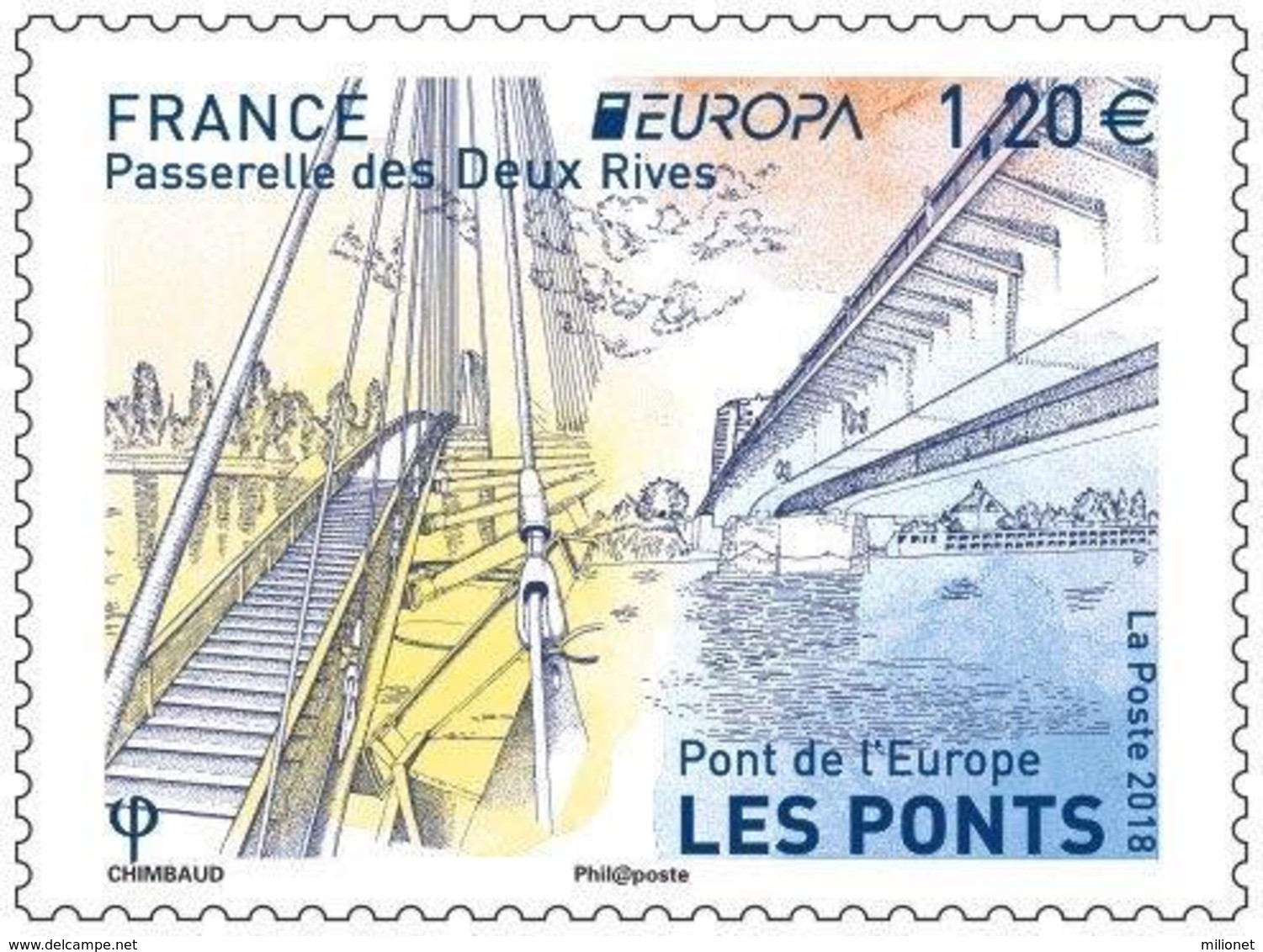 SALE!!! FRANCE FRANCIA FRANKREICH 2018 EUROPA BRIDGES Stamp MNH ** - 2018