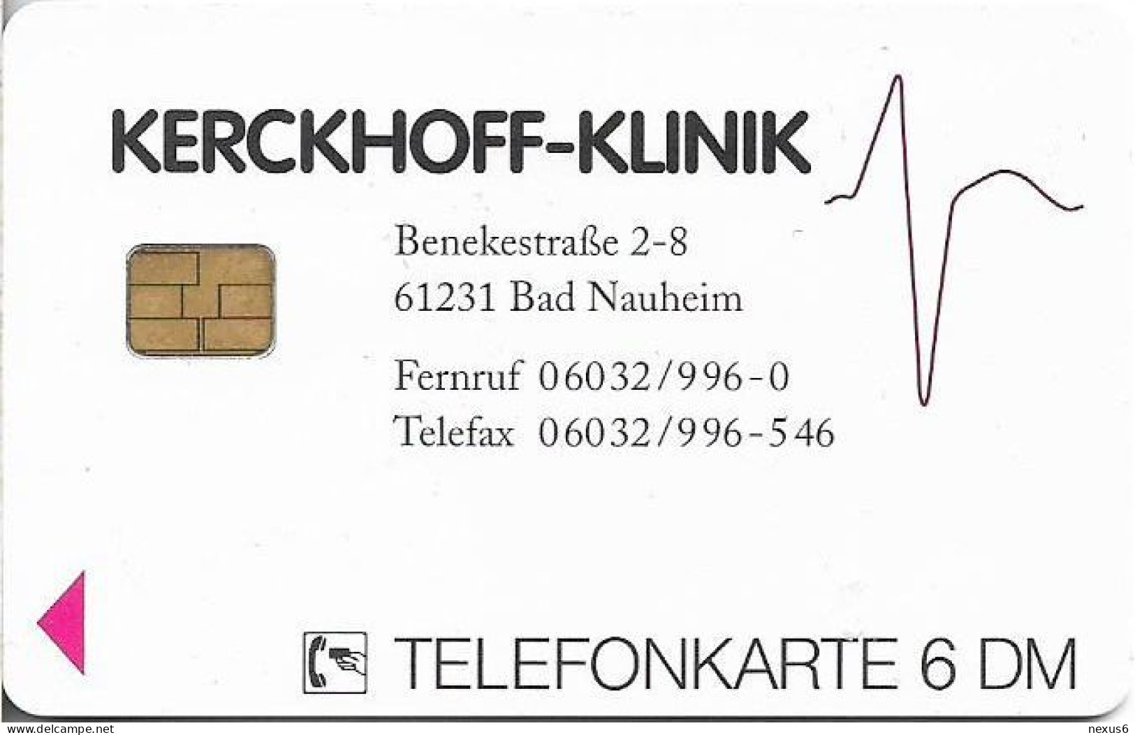 Germany - Kerckhoff-Klinik, Bad Nauheim - O 0566 - 06.1996, 6DM, 2.000ex, Used - O-Series : Séries Client