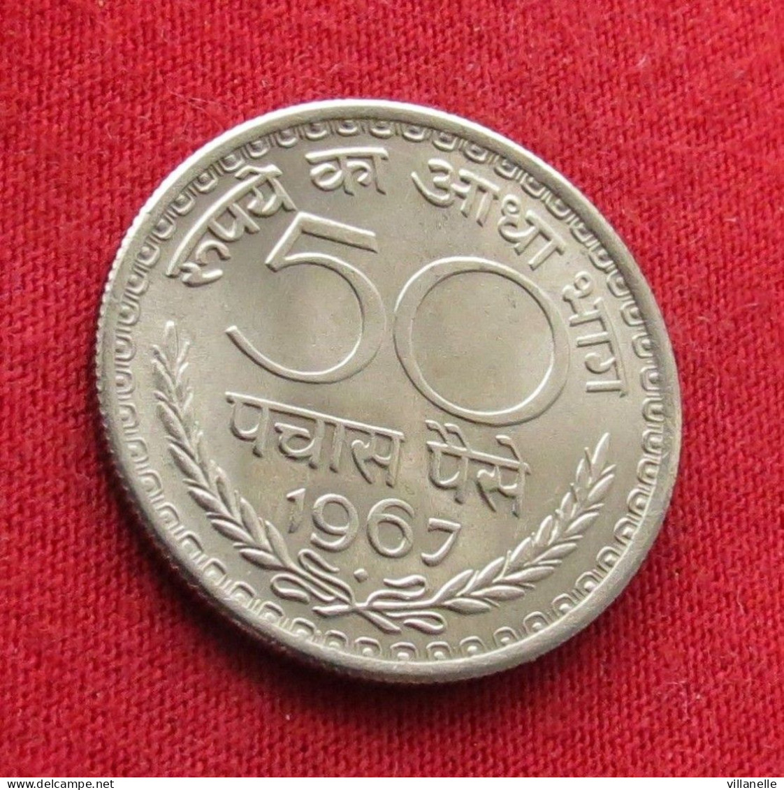 India 50 Paise 1967 B KM# 58.1 *V1T Mumbai Mint Inde Indien Indies Indie Paisa - Inde