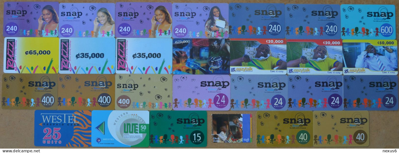 Ghana - Lot 55 Different Prepaid Cards, All Used - Ghana