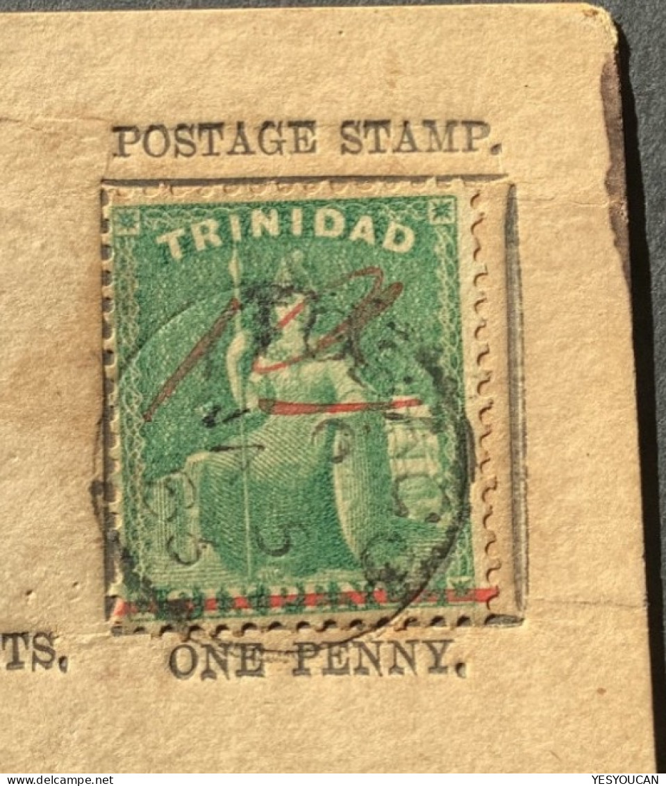 TOBAGO 1883 Rare Post Card Formular Trinidad Britannia 1d/6d  (postal Stationery BWI British Colonies Empire West Indies - Trinité & Tobago (...-1961)