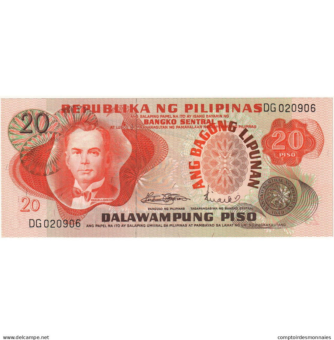 Philippines, 20 Piso, 1969, KM:145a, NEUF - Philippines