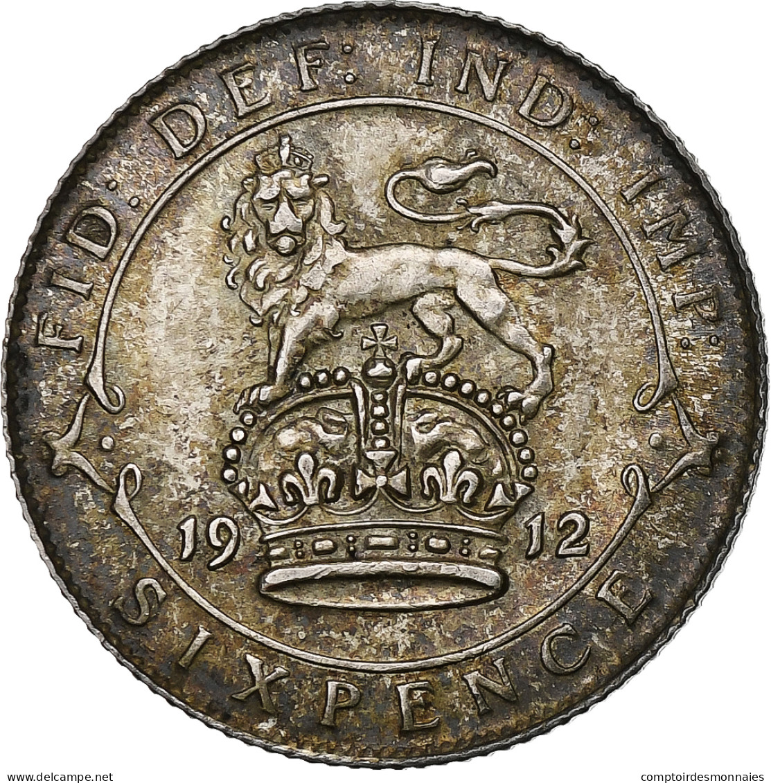 Grande-Bretagne, George V, 6 Pence, 1912, Argent, TTB+, KM:815 - H. 6 Pence