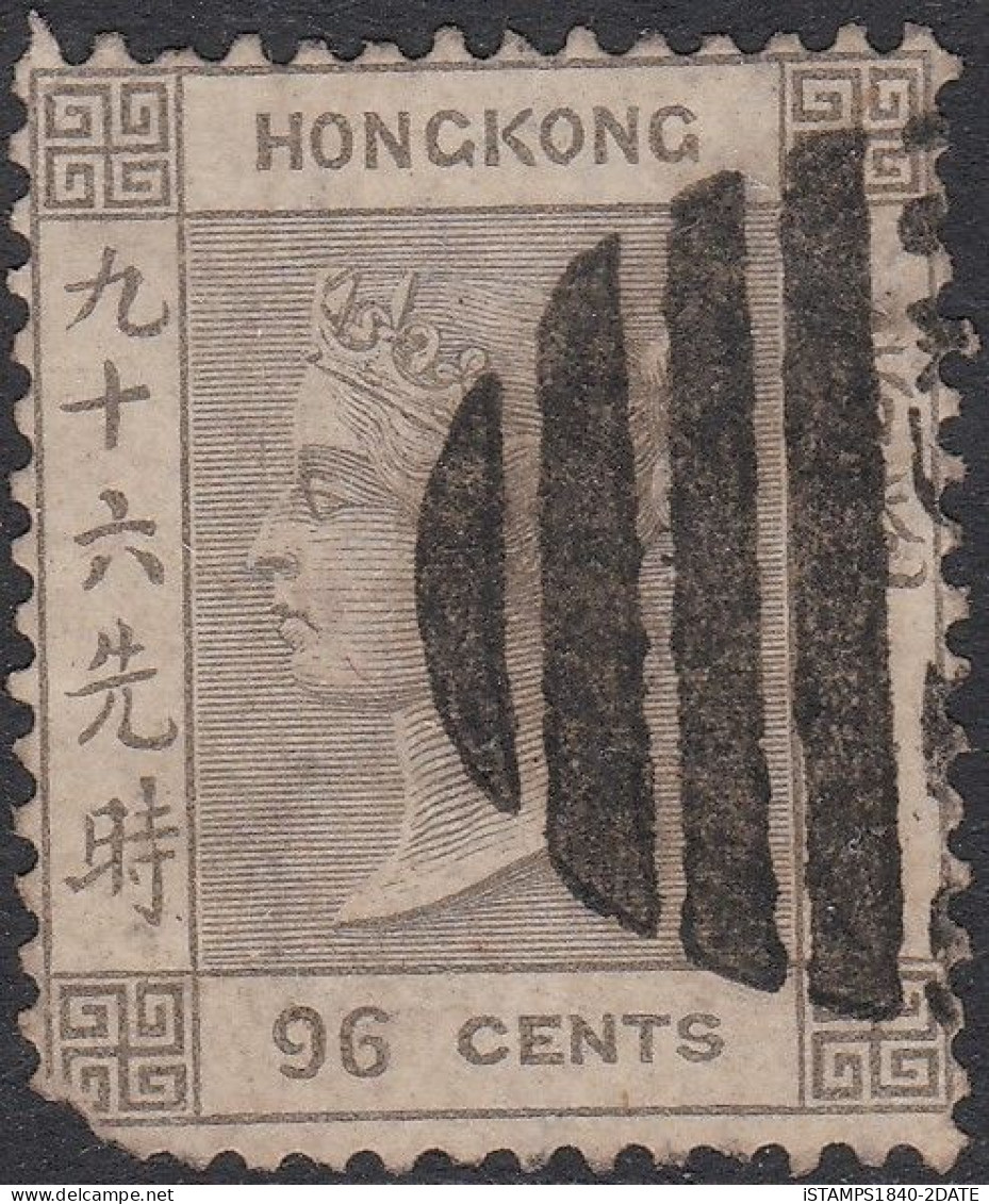 S00161/ Hong Kong 1865 QV SG (19) 96c Brownish Grey Used Cv £80 - Gebraucht