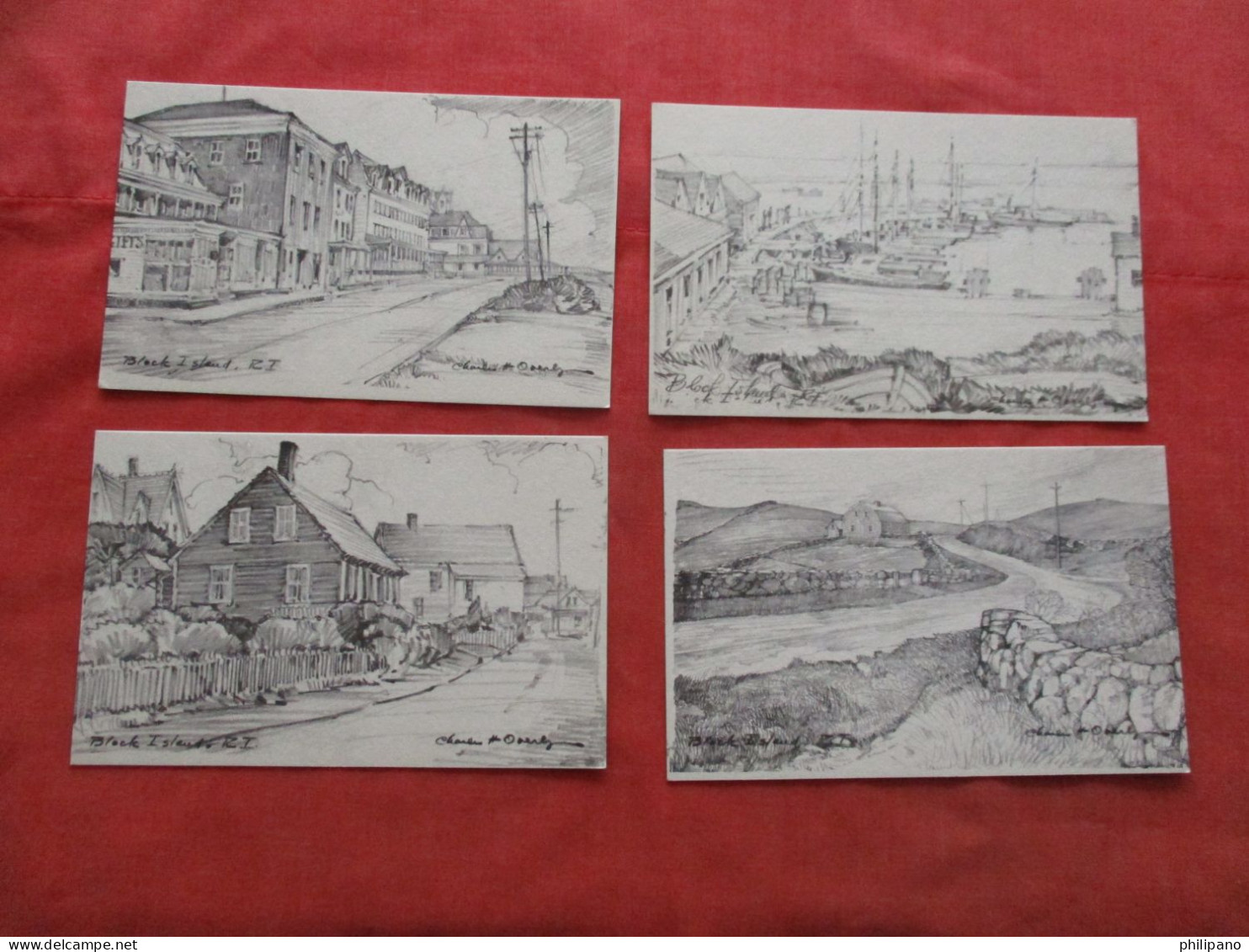 Lot Of 4  Cards. Block Island. - Rhode Island   Ref 6303 - Autres & Non Classés