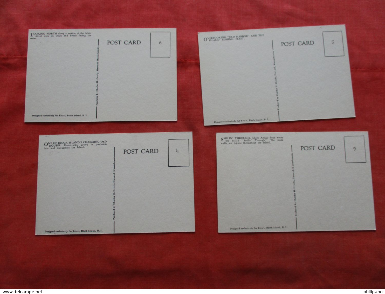 Lot Of 4  Cards. Block Island. - Rhode Island   Ref 6303 - Andere & Zonder Classificatie