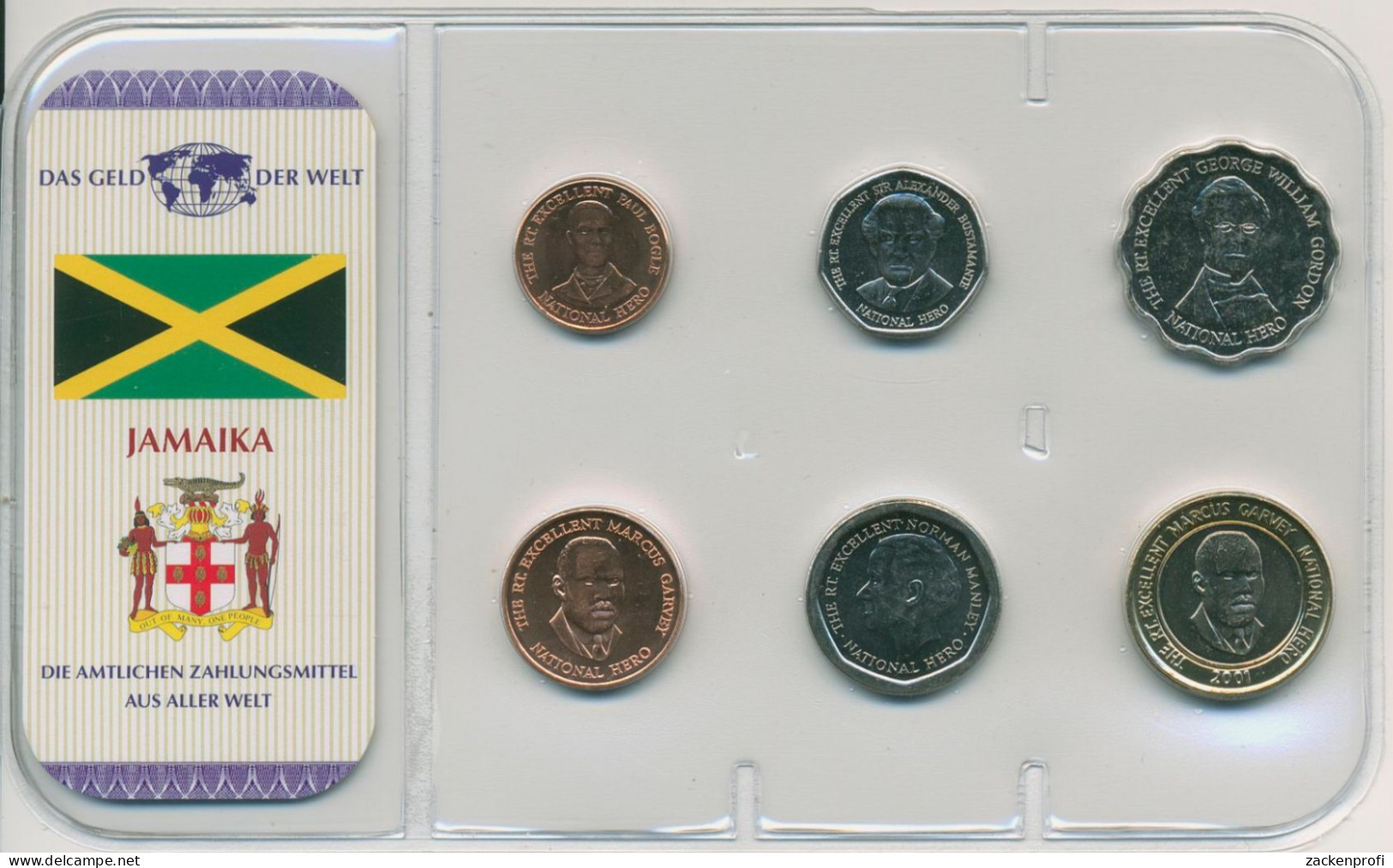 Jamaika 1996/2005 Kursmünzen 10 Cent - 20 Dollar Im Blister, St, (m5563) - Jamaique