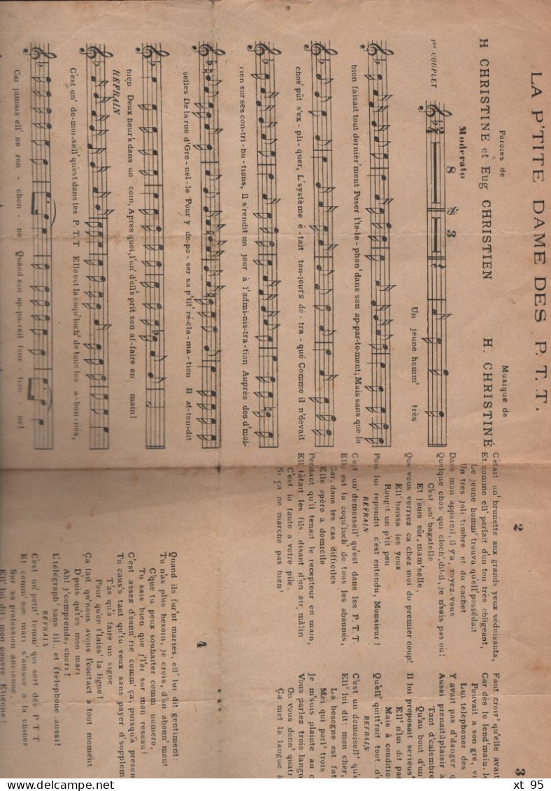 Partition - La P'tite Dame Des PTT - Fauvette - Partitions Musicales Anciennes