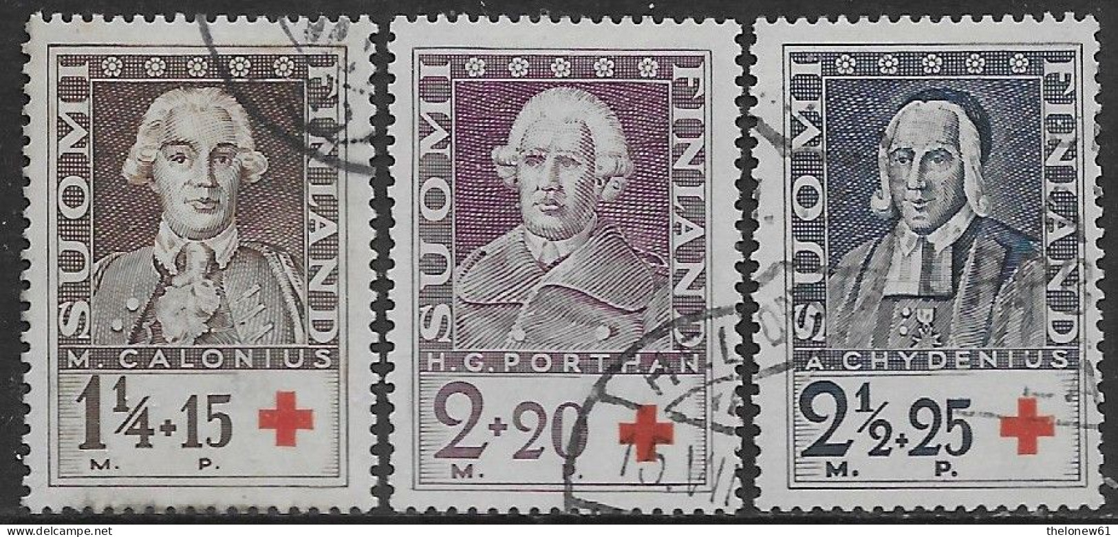 Finlandia Finland Suomi 1935 Red Cross Scientists  Mi N.188-190 Complete Set US - Used Stamps