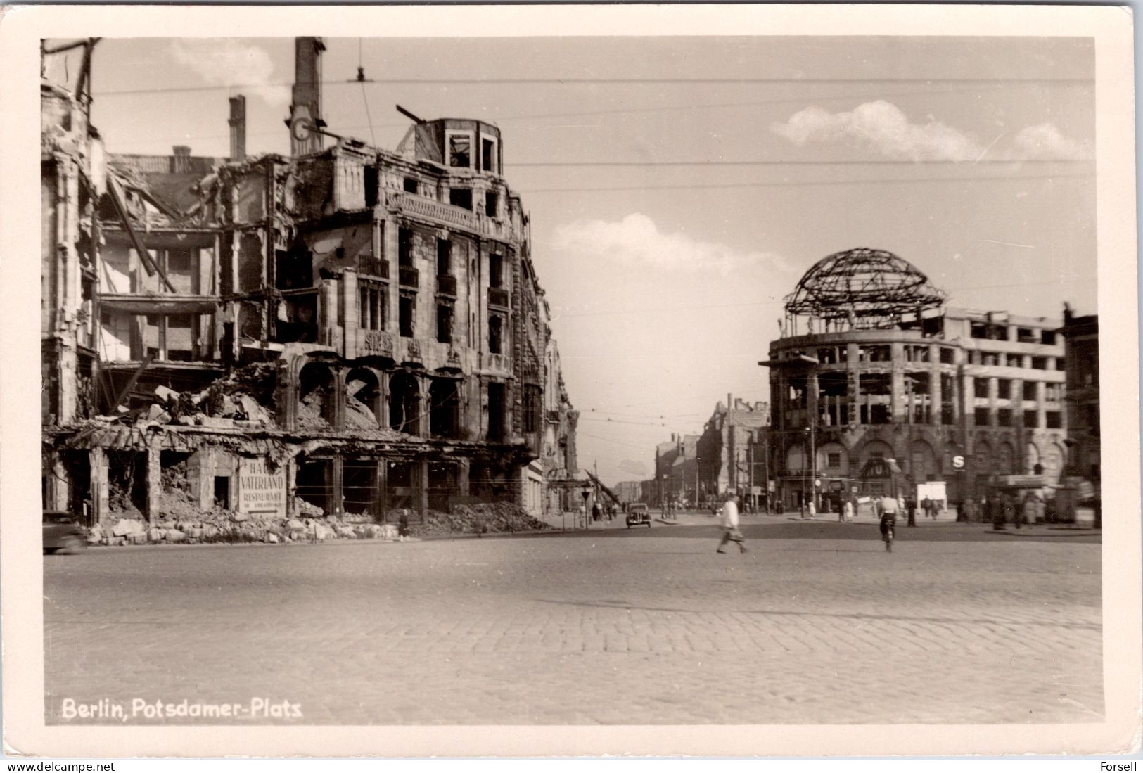 Berlin , Potsdamer Platz (Kriegszerstörungen) (Schöner Stempel: Berlin Charlottenburg 1954) - Dierentuin