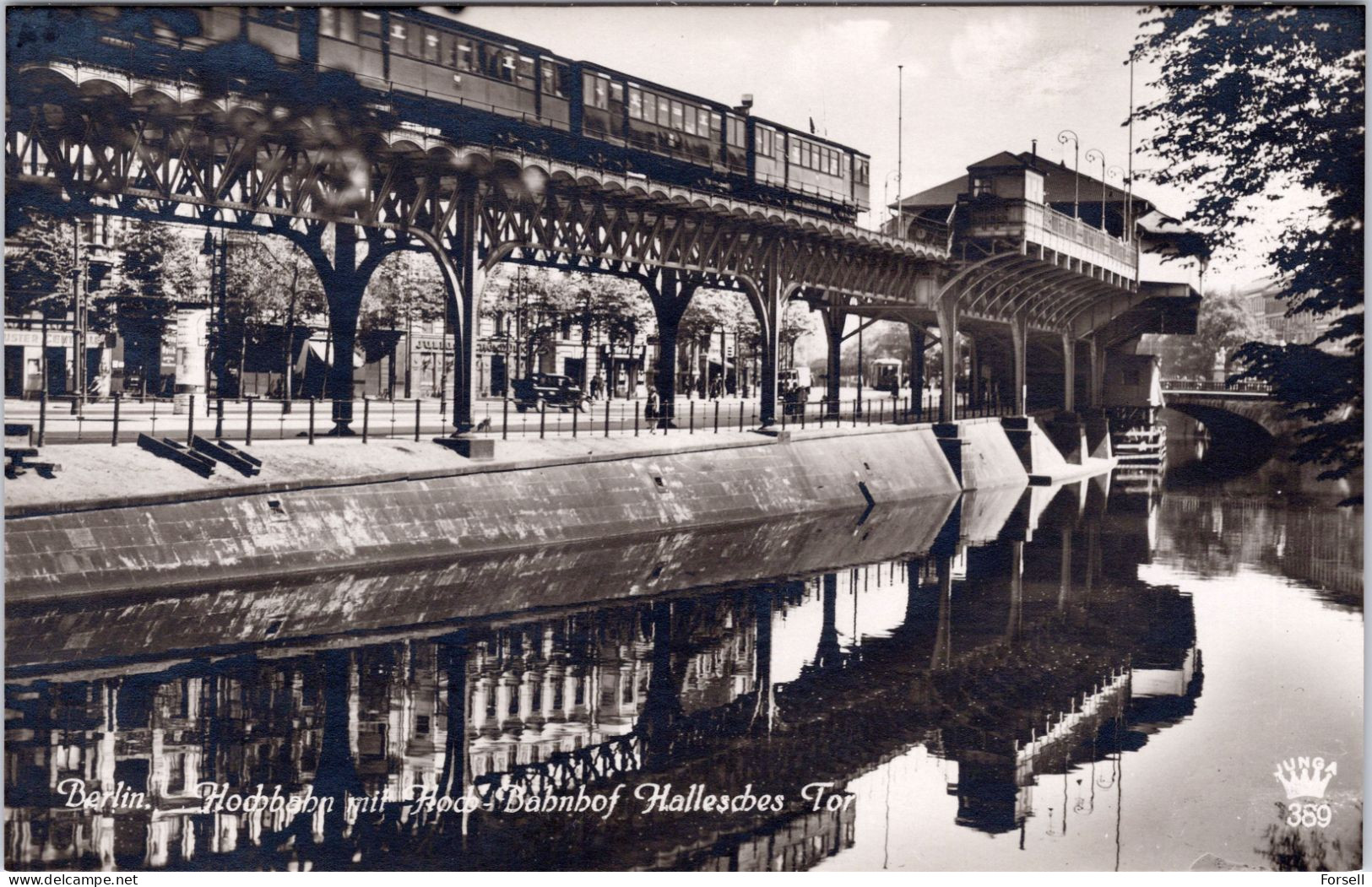 Berlin , Hochbahn Mit Hoch-Bahnhof Hallesches Tor (mit Zug) (Ungebraucht) - Kreuzberg