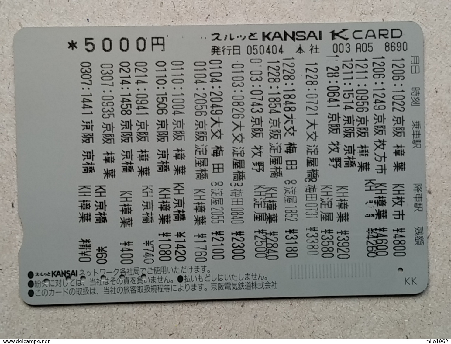 T-539- JAPAN, Japon, Nipon, Carte Prepayee, Prepaid Card, RAILWAY, TRAIN, CHEMIN DE FER - Trains