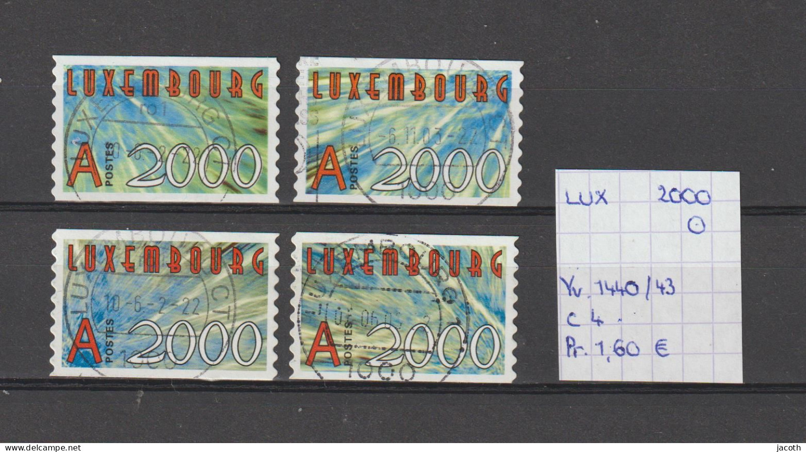 (TJ) Luxembourg 2000 - YT 1440/43 (gest./obl./used) - Usati