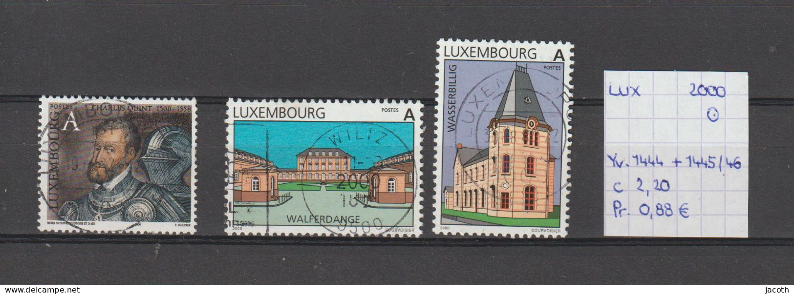 (TJ) Luxembourg 2000 - YT 1444 + 1445/46 (gest./obl./used) - Oblitérés