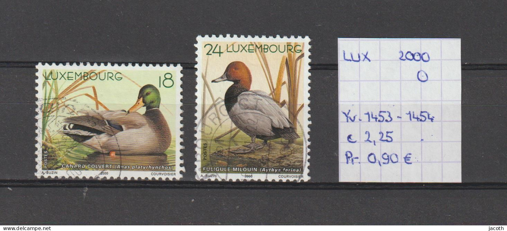(TJ) Luxembourg 2000 - YT 1453 + 1454 (gest./obl./used) - Used Stamps