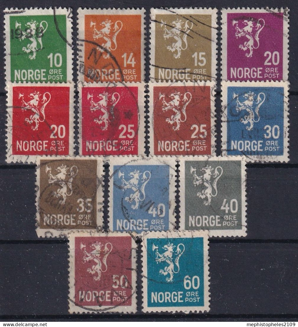 NORWAY 1926 - Canceled - Mi 120-132 - Complete Set! - Usati