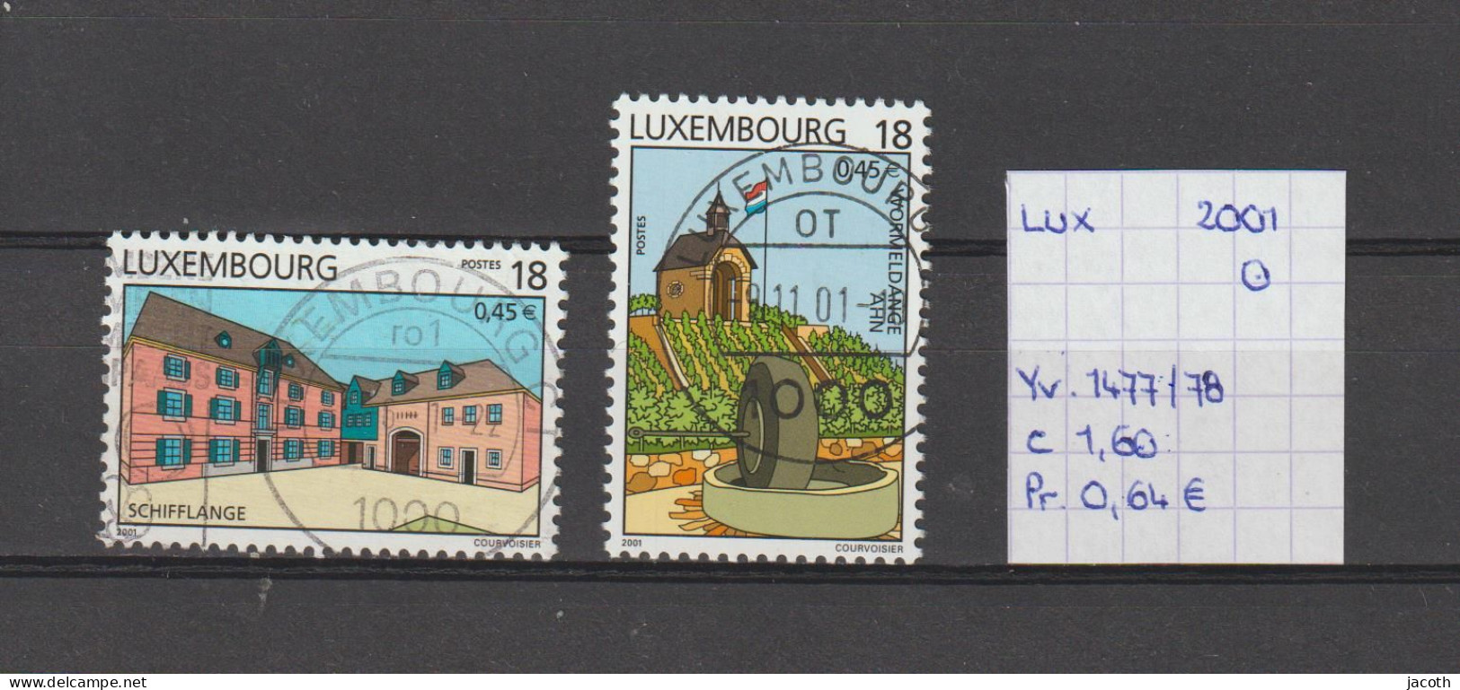 (TJ) Luxembourg 2001 - YT 1477/78 (gest./obl./used) - Used Stamps