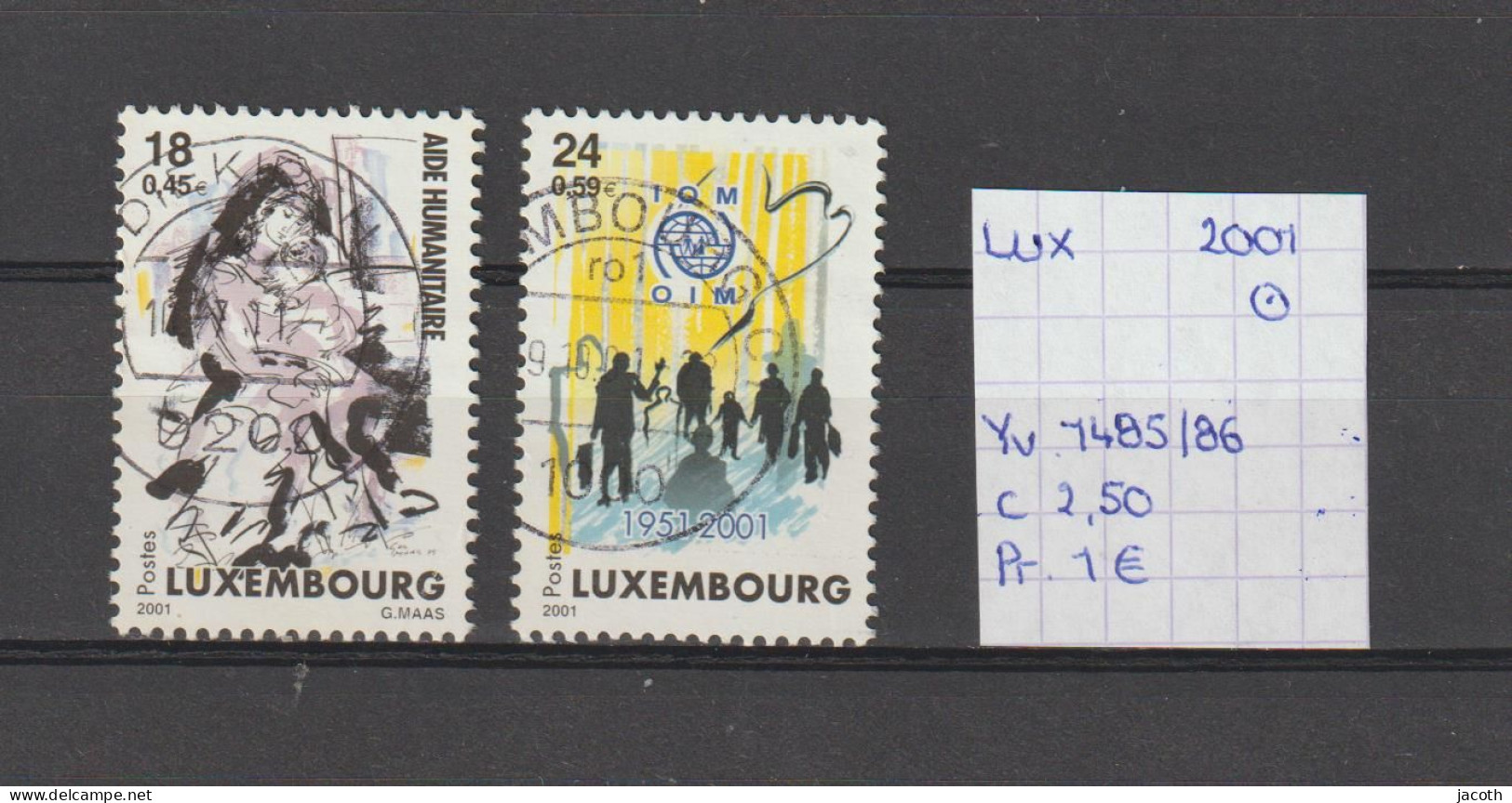 (TJ) Luxembourg 2001 - YT 1485/86 (gest./obl./used) - Gebruikt