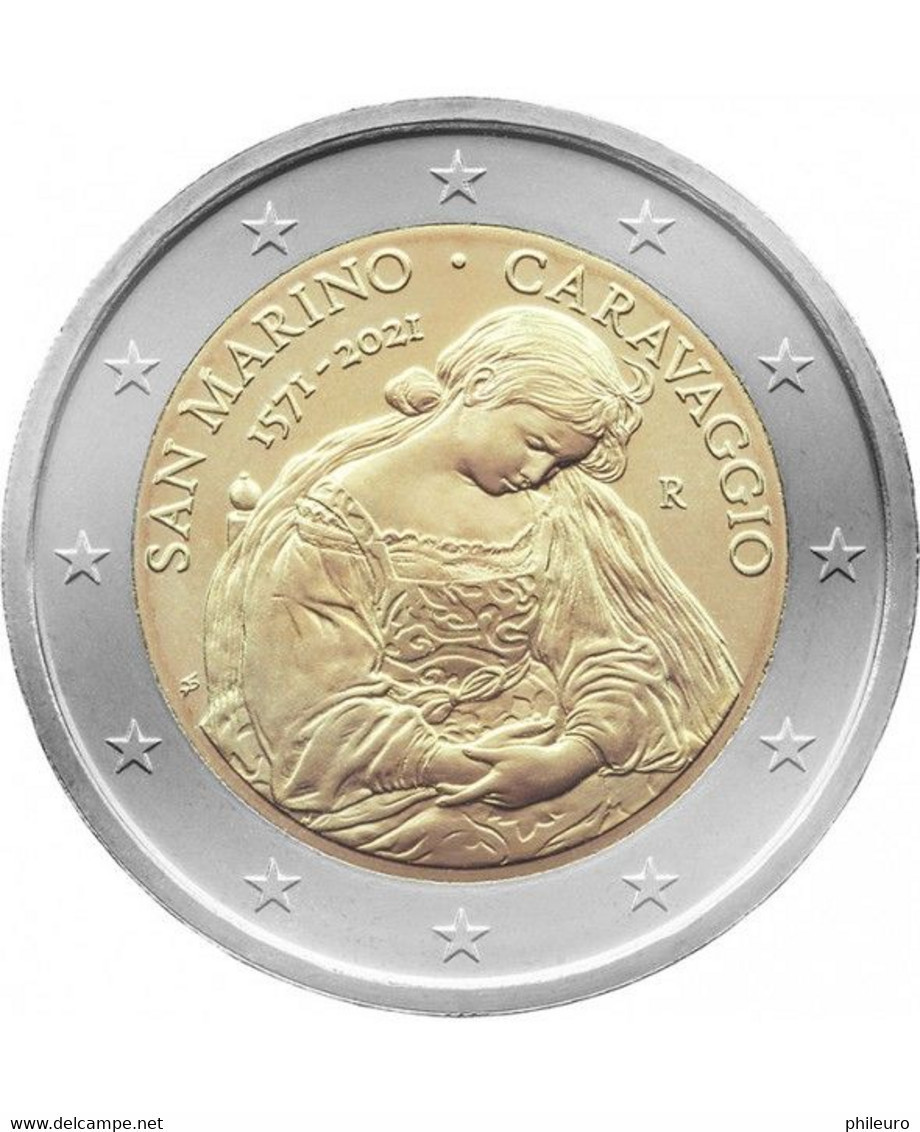 San Marino (Saint Marin) 2021 : 2 Euro Commémorative "450 Ans De Caravaggio" (en Coffret BU) - DISPO EN FRANCE - San Marino